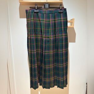Gianni Tartan A-Line Skirt - Green and Pink